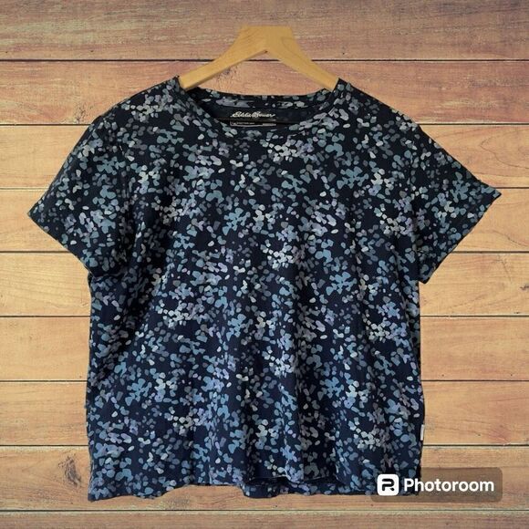 Eddie Bauer Blue Short Sleeve Top  Size L   GUC - Picture 1 of 4